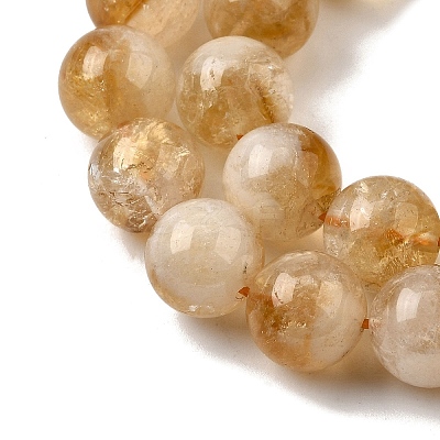 Heated Natural Citrine Beads Strands G-D323-A01-10mm-B-1