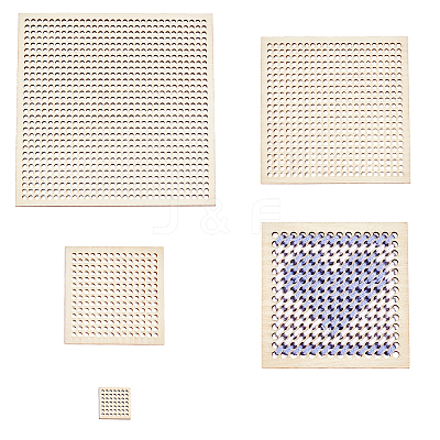 8Pcs 4 Styles Wood Embroidery Board DIY-BC0014-92-1