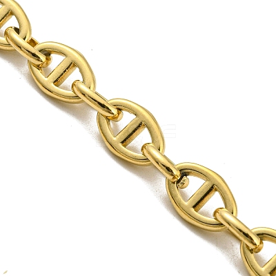 Ion Plating(IP) 304 Stainless Steel Oval Link Chain Bracelets BJEW-D030-11B-G-1