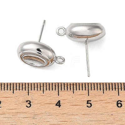 Brass Stud Earring Finding with Loops KK-C042-06P-1