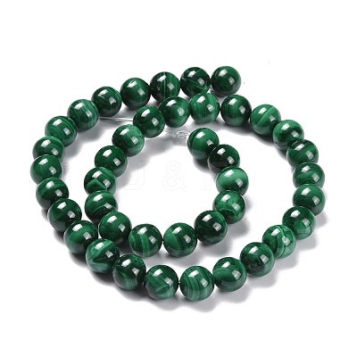 Natural Malachite Bead Strands G-O152-47-10mm-A-1