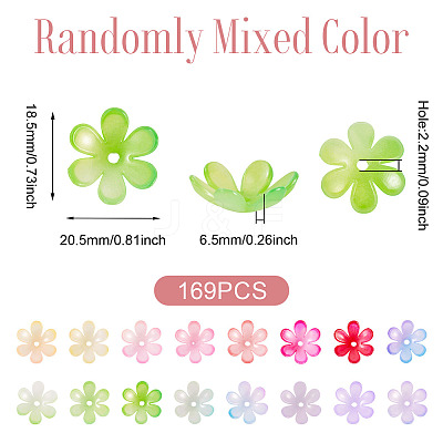169Pcs Transparent Plastic Bead Caps KY-TA0001-57-1