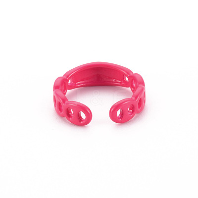 Spray Painted Brass Cuff Rings RJEW-S045-105-NR-1