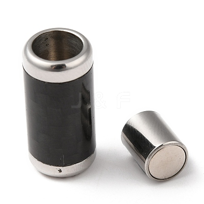 304 Stainless Steel Magnetic Clasps with Glue-in Ends STAS-P255-01P-1