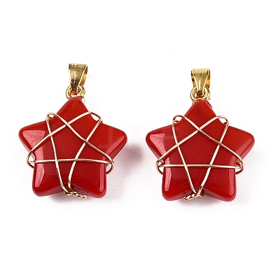 Lampwork Pendants GLAA-T023-06C-1