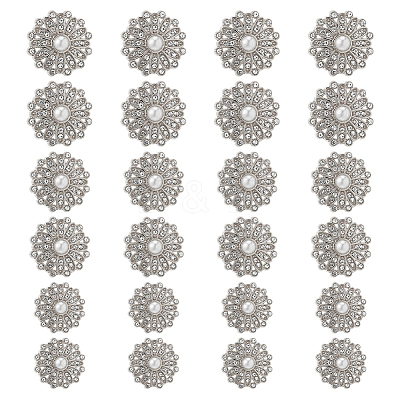 24Pcs 3 Styles Alloy Rhinestone Shank Buttons BUTT-HS0001-05P-1