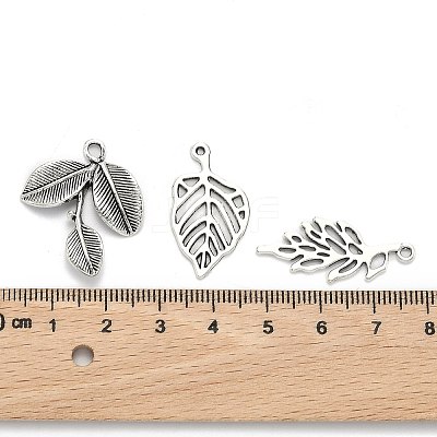 Mixed Style Tibetan Style Alloy Leaf Pendants TIBEP-F040-01AS-1