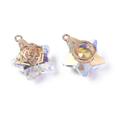 Electroplate Glass Pendants X-EGLA-N005-003A-1