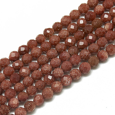 Synthetic Goldstone Beads Strands G-S300-08-3mm-1