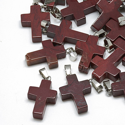 Natural Red Jasper Pendants G-T080-10-1
