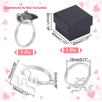 Anti-Tarnish 1Pc Rhodium Plated 925 Sterling Silver Open Cuff Ring Findings FIND-NB0004-90-1