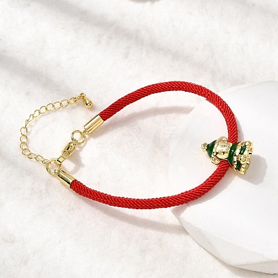 Christmas Nylon Cord Bracelets BJEW-L715-02G-02-1