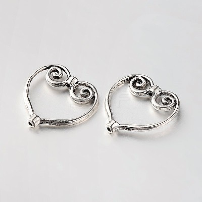 Heart Tibetan Style Alloy Beads X-PALLOY-N0114-03AS-1