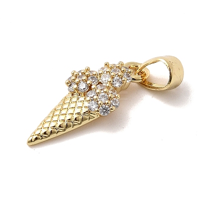 Brass Micro Pave Cubic Zirconia Pendants KK-C137-07B-G-1