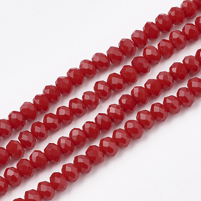 Opaque Solid Color Glass Beads Strands GLAA-S178-14C-02-1