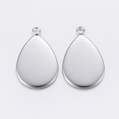 Tarnish Resistant 304 Stainless Steel Pendant Cabochon Settings X-STAS-P198-14A-1
