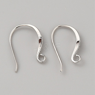 Brass Micro Pave Clear Cubic Zirconia Earring Hooks KK-WH0038-44P-1
