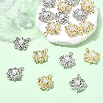 20Pcs 2 Colors Flower Alloy Rhinestone Pendants FIND-YW0011-39-1