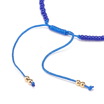 Lampwork Evil Eye & Glass Beaded Bracelet BJEW-JB08367-01-1