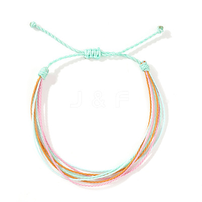 Adjustable Synthetic Fiber & Plush Cord Braided Bracelets AK4281-10-1