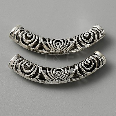 Tibetan Style Alloy Curved Tube Beads LS-FIND-TAC0014-37AS-1