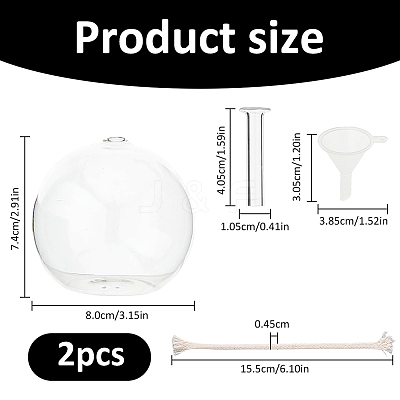 Transparent Glass Candle Holders with Candle Wick DIY-WH0308-997A-1