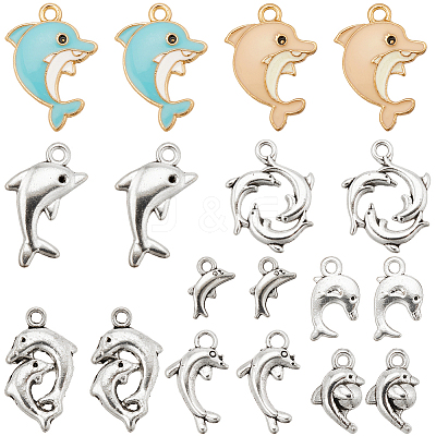 Dolphins Alloy Pendants FIND-SC0016-40-1
