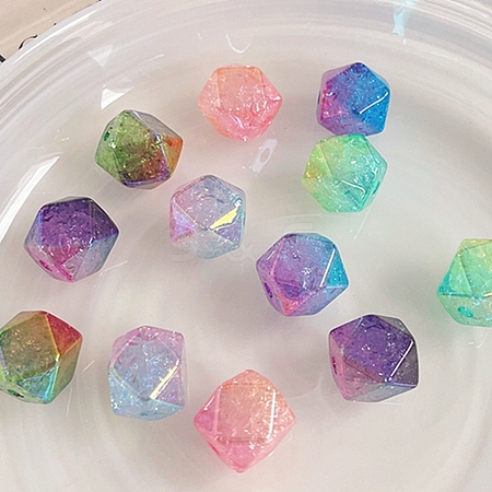 DanLing Jewelry Transparent Crackle Acrylic Beads OACR-DL0001-02-1