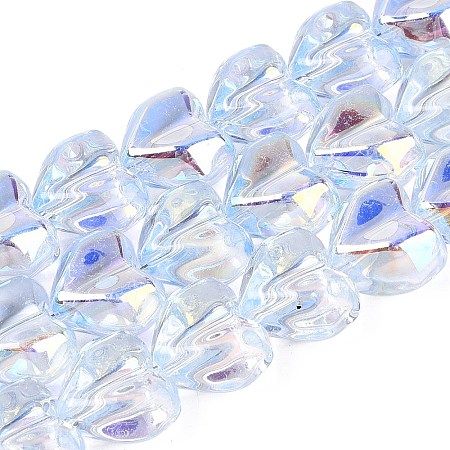 Electroplate Transparent Glass Beads Strands EGLA-N056-01A-02-1