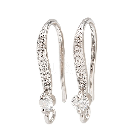 Brass Micro Pave Cubic Zirconia Earring Hooks KK-A257-14P-1