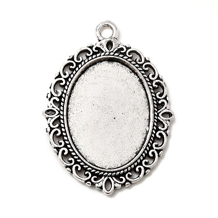 Tibetan Style Alloy Pendant Cabochon Settings TIBE-T003-09AS-NR-1