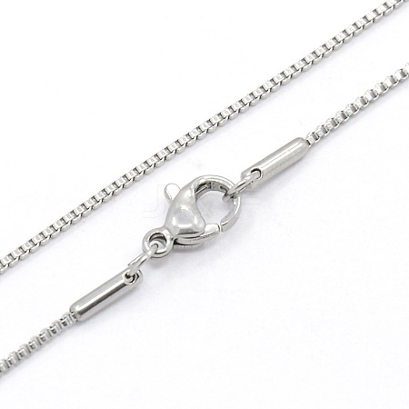 Tarnish Resistant Women's 304 Stainless Steel Box Chain Necklaces LS-STAS-O037-84P-1