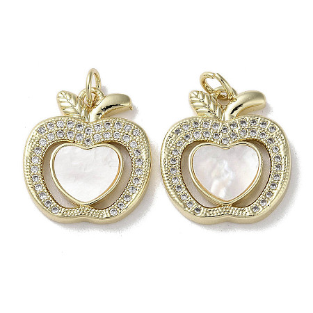 Brass Micro Pave Cubic Zirconia Pendants KK-G485-30C-G-1