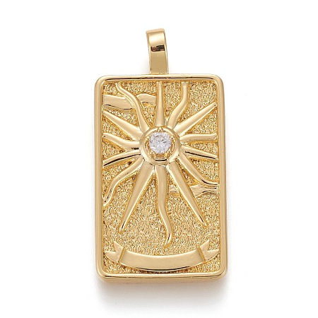 Brass Micro Pave Clear Cubic Zirconia Pendants X-ZIRC-Z004-01E-1