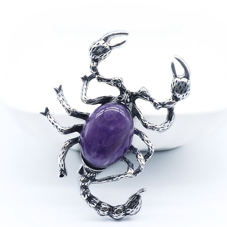 Natural Amethyst Big Pendants PW-WGB167E-06-1