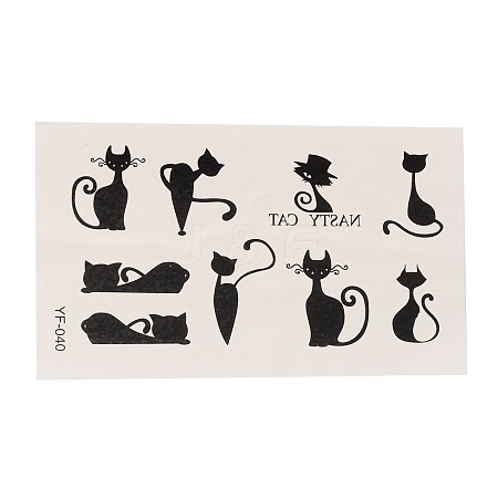 Body Art Cat Tattoos AJEW-F010-02-1