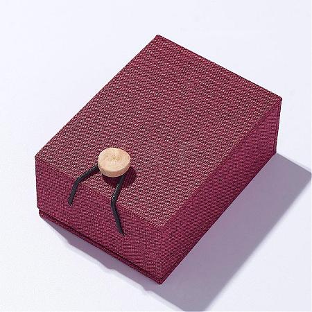 Burlap and Velvet Pendant Necklace Boxes OBOX-D004-01-1