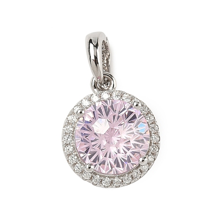 925 Sterling Silver Pave Cubic Zirconia Pendants STER-B009-01B-06-1