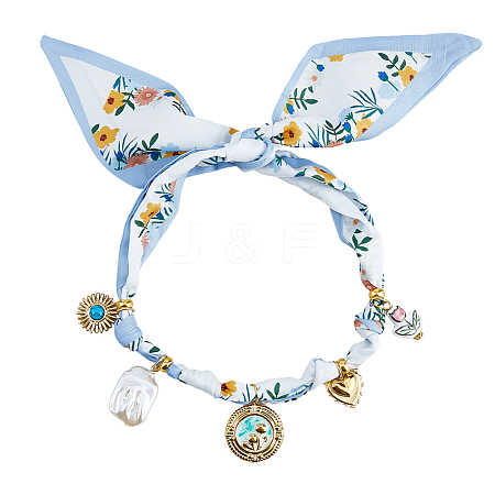 Polyester Scarf Necklaces for Women NJEW-HS00028-1