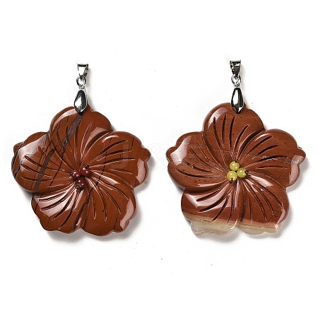 Natural Red Jasper Pendants G-B040-01P-17-1