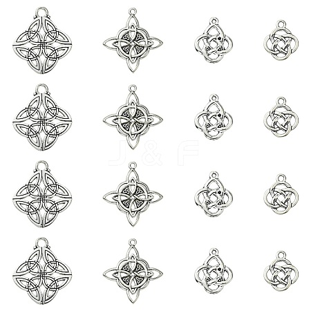 16Pcs 4 Styles Tibetan Style Alloy Pendants FIND-FS0002-13-1