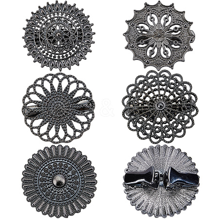 1Set Flat Round Alloy Shawls and Capes Buckles FIND-GF0008-08B-1