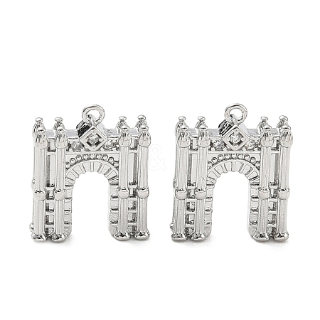Brass Micro Pave Clear Cubic Zirconia Pendants KK-K351-71P-1