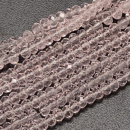 Faceted Rondelle Transparent Glass Beads Strands EGLA-J134-3x2mm-B08-1