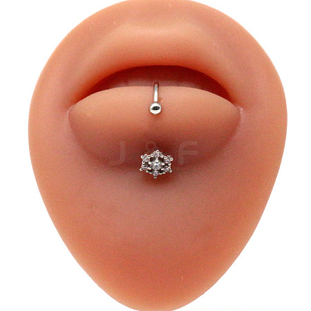 Stainless Steel Rhinestone Lip Rings Piercing Jewelry for Women WG14C26-09-1