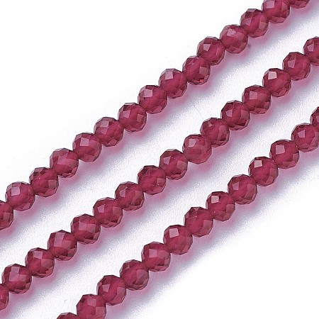 Faceted Glass Beads Strands X-G-F619-09D-3mm-1