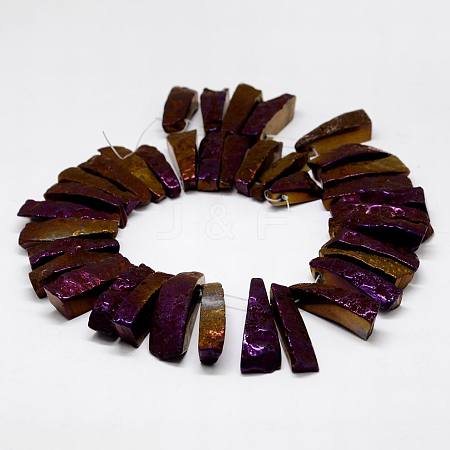 Electroplated Natural & Dyed Agate Bead Strands G-N0169-001G-1