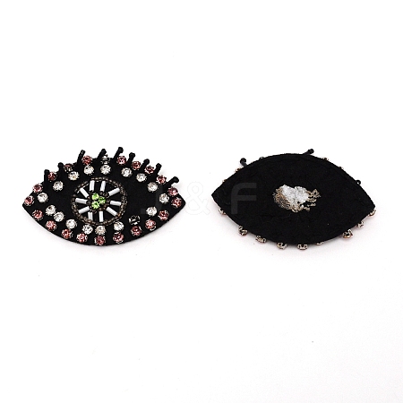 Eye Glass Beaded Patches LS-DIY-WH0301-09-1