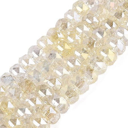 Electroplate Transparent Crackle Glass Beads Strands EGLA-Q135-01A-B02-1