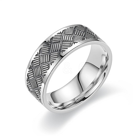 201 Stainless Steel Cross Pattern Finger Rings for Men FS-WGDD078-13-1